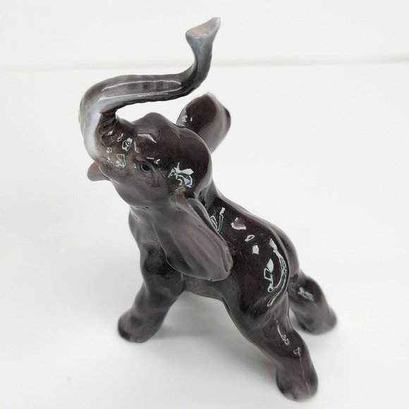 Elephant Figurine Family of 3 Made in Japan Grey Fine Bone China Vintage PR303 - Picture 7 of 10